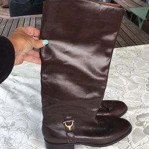 Etienne Aigner knee boots.  Derby Brown. Size 8.